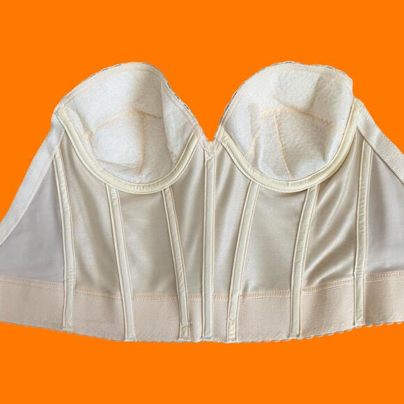 90's vintage cream satin bustier corset XS SMALL - Picture 10 of 11